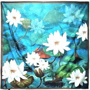 NWT Double Sided Silk Scarf 52"x52" Large Square Shawl Wrap XiangYunShal 2218